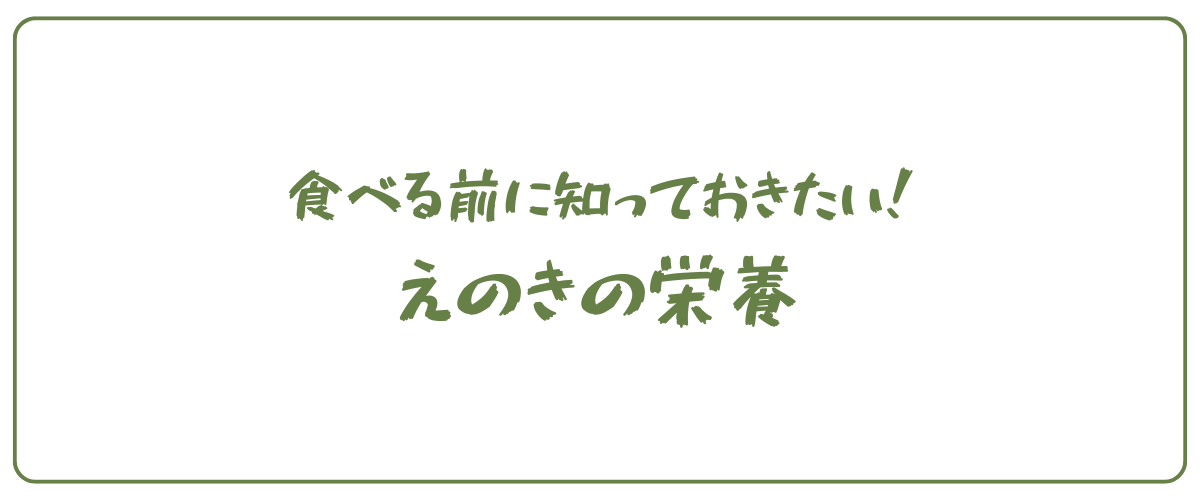 食べる前にしっておきたい！えのきの栄養